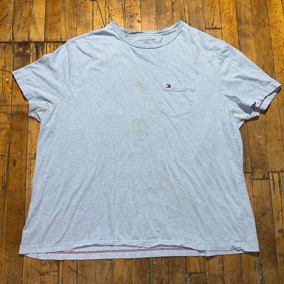 Tommy Hilfiger Other - Tommy Hilfiger Tee Shirt Mens 3XL Blue Solid Chest Pocket Short Sleeve Crew Neck